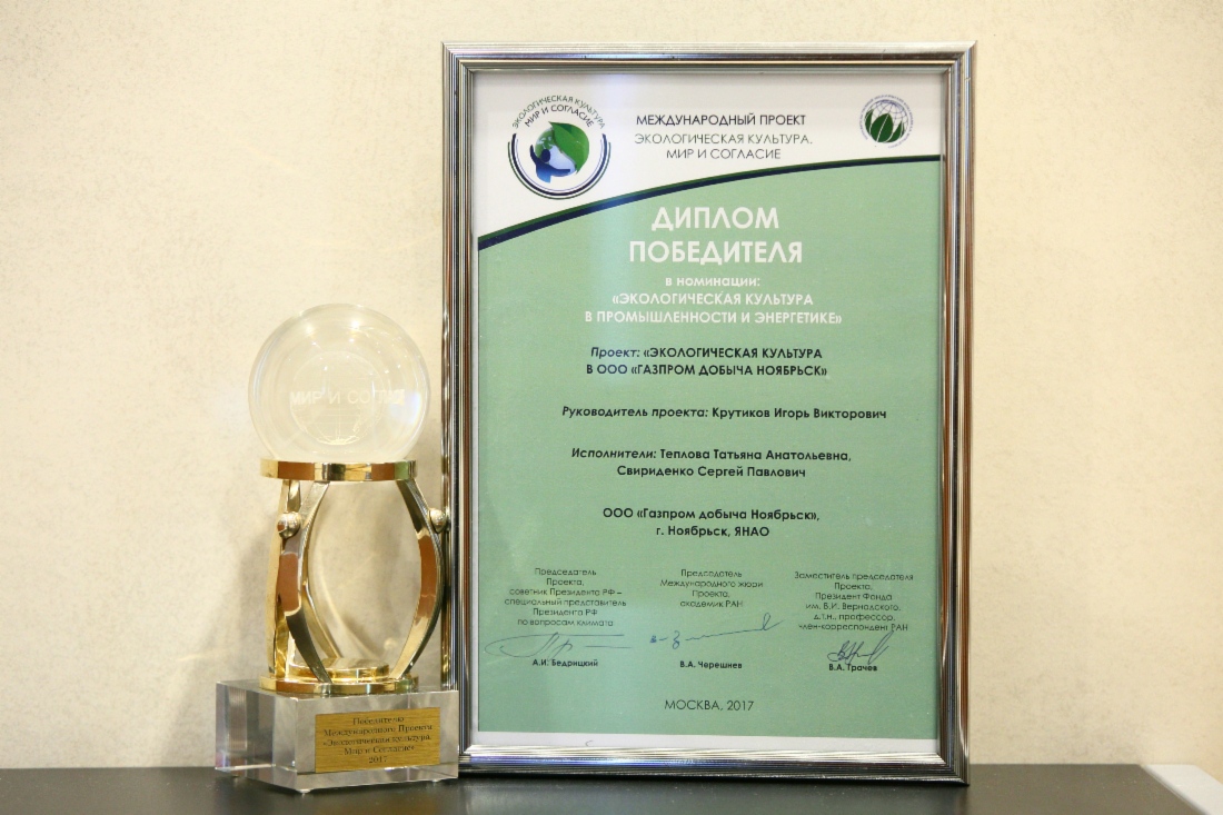 Награды Международного проекта «Экологическая культура. Мир и согласие»