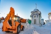 Большая часть территории Богородице-Алексеевского монастыря была занята сугробами