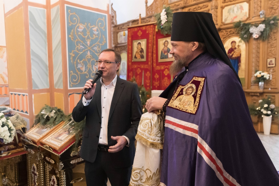 Генеральный директор ООО «Газпром трансгаз Ухта» Андрей Дмитриевич Баранов поздравил гостей благотворительного праздника «Рождественская звезда». г. Ухта, Республика Коми. 2024 год.