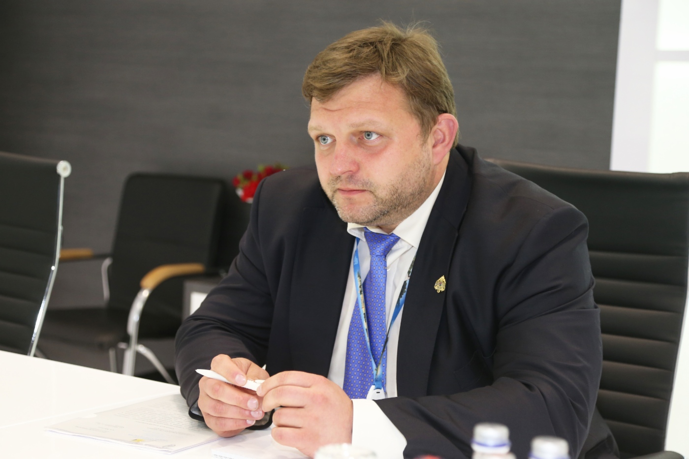 Губернатор Кировской области Никита Белых во время рабочей встречи с Алексеем Миллером