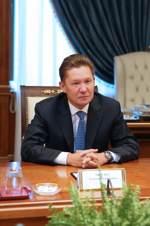 Алексей Миллер во время рабочей встречи с Владимиром Семашко