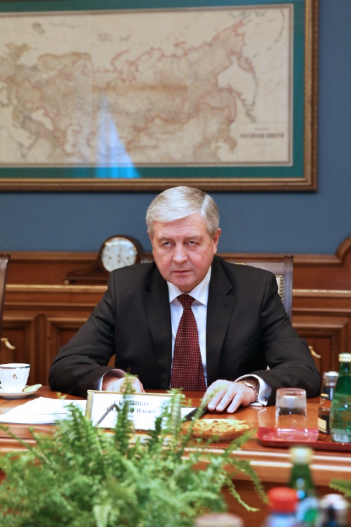 Владимир Семашко во время рабочей встречи с Алексеем Миллером