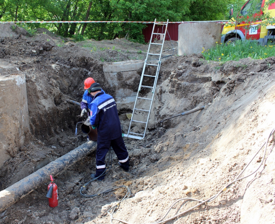 Врезка нового газопровода в действующую газорапределительную сеть. Касимовское шоссе, Рязань
