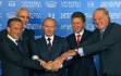 Анри Проглио (EDF), Харальд Швагер (BASF), Владимир Путин, Алексей Миллер и Паоло Скарони (Eni)