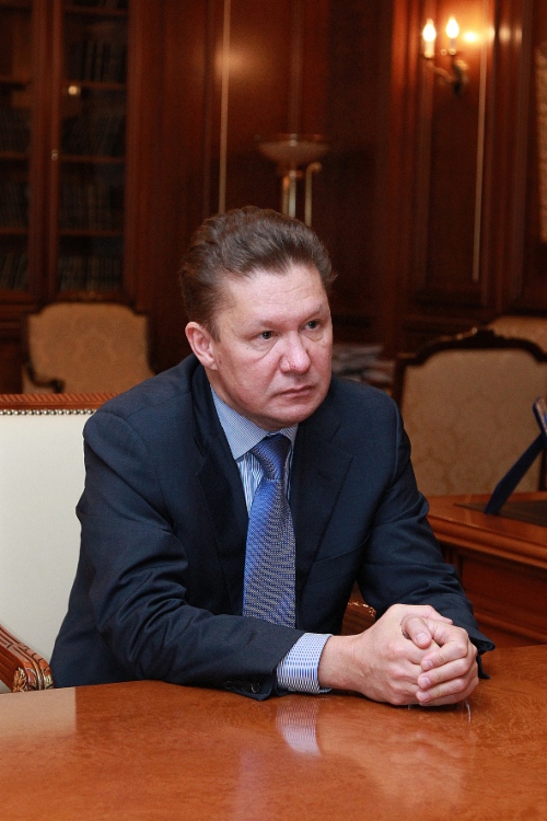 Алексей Миллер во время рабочей встречи с Губернатором Иркутской области Сергеем Ерощенко