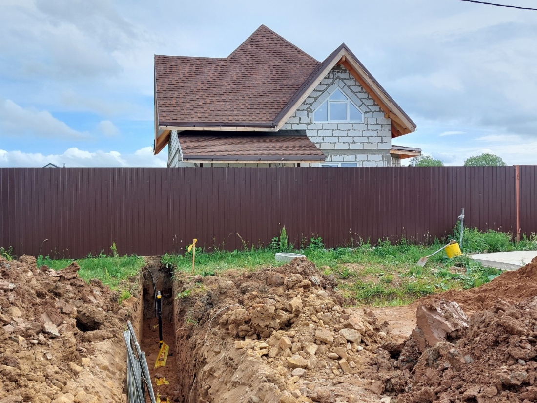 Cтроительство газопровода к домовладению в деревне Григорово, Новгородская область