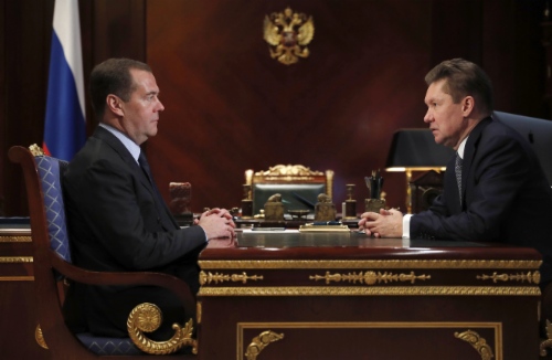 Состоялась рабочая встреча Председателя Правительства Российской Федерации Дмитрия Медведева и Алексея Миллера