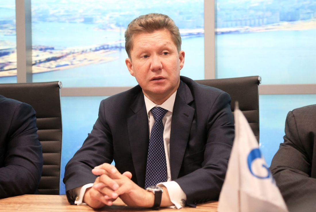 Алексей Миллер во время рабочей встречи с Президентом международной сети фирм PwC Деннисом Нелли
