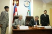 Временно исполняющий обязанности Председателя Правления ОАО «Газпром» Александр Ананенков и Президент Республики Саха (Якутия) Вячеслав Штыров подписывают Соглашение о сотрудничестве