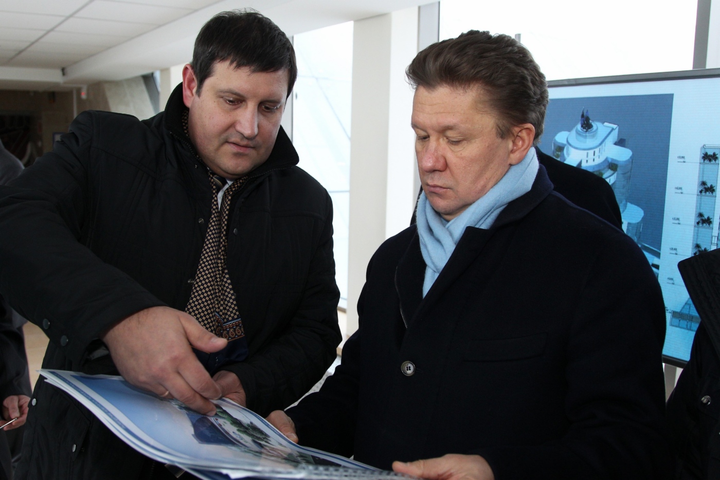 Генеральный директор ОАО «Белтрансгаз» Владимир Майоров и Алексей Миллер во время посещения офиса «Белтрансгаза»