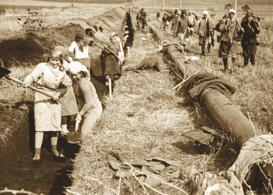 Строительство газопровода «Саратов — Москва», 1944 г.