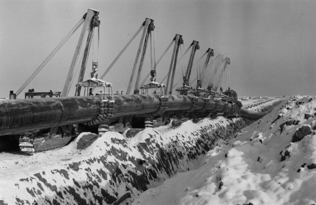 Строительство магистрального газопровода, 1970-е гг.