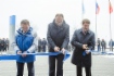 Слева направо: начальник филиала ООО «Газпром трансгаз Москва» «Острогожское ЛПУМГ» Сергей Коновалов, генеральный директор ООО «Газпром трансгаз Москва» Александр Бабаков, губернатор Воронежской области Алексей Гордеев на торжественной церемонии ввода в эксплуатацию базы аварийно-восстановительного поезда в Воронежской области