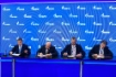Сергей Хомяков, Олег Аксютин, председатель правления компании Uniper SE Клаус-Дитрих Маубах, и член Совета директоров компании Uniper SE Уве Фип во время подписания
