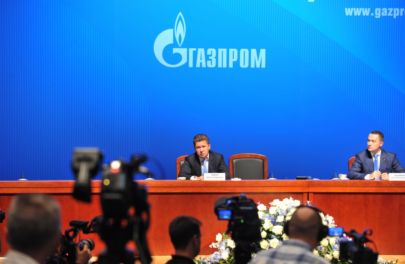 Председатель Правления ОАО «Газпром» Алексей Миллер во время Итоговой пресс-конференции